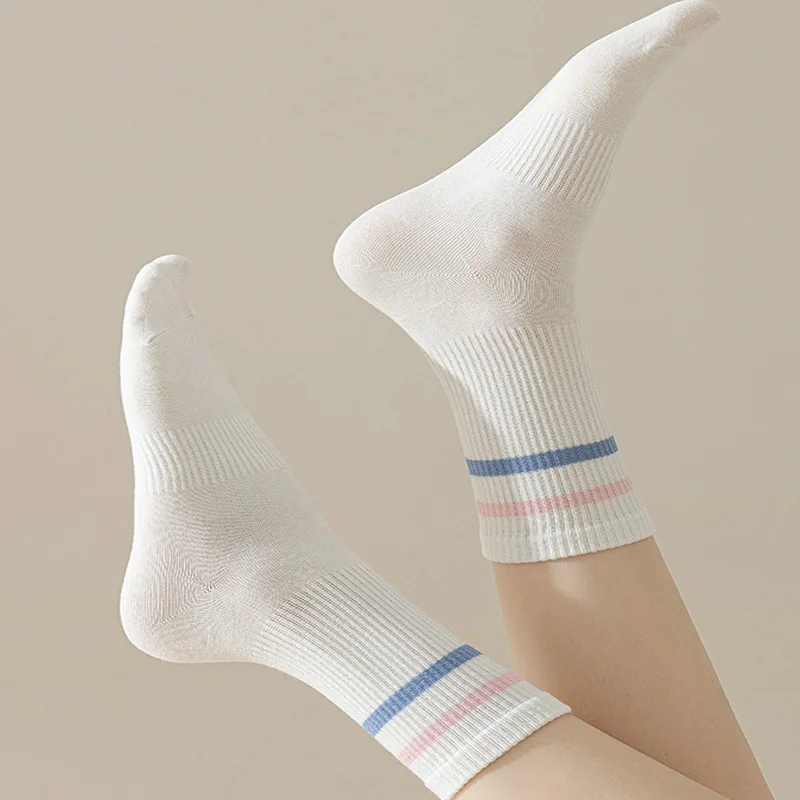 5 Paar Damen-Baumwollsocken, Einfarbige Damen-Freizeitsocken, Herbstliche Schlichte Damensocken, Hochwertige Modische Atmungsaktive Freizeitsocken – Detail 10