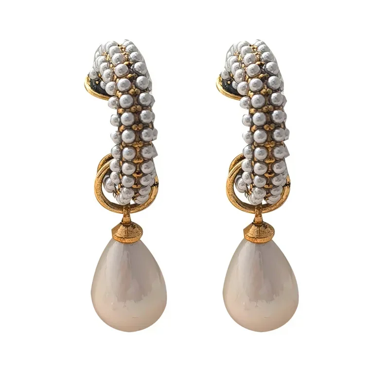 Modern Jewelry  Elegant Temperament Teardrop Simulated Pearl Earring For Women Fashion Accessories