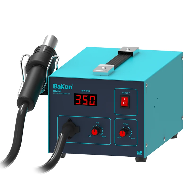 

Bakon BK852 SMD 550W Smart Hot Air Pump Gun De-soldering Rework Soldering Station with Temperature Adjust