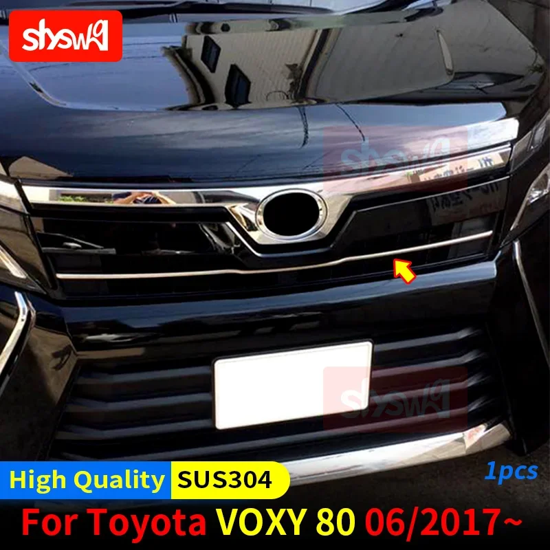 

1Pcs High Grade Front Bumper Grill Trim Fit For Voxy 80 2017 2018 2019 2020 Stainless Steel Chrome External Accessories