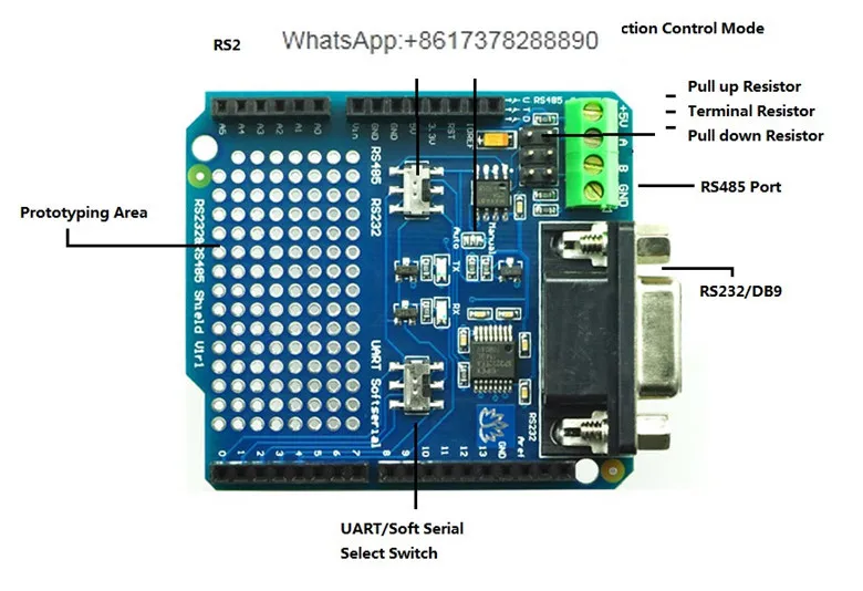 RS232/485 Shield For Arduino RS232 RS485 communication module