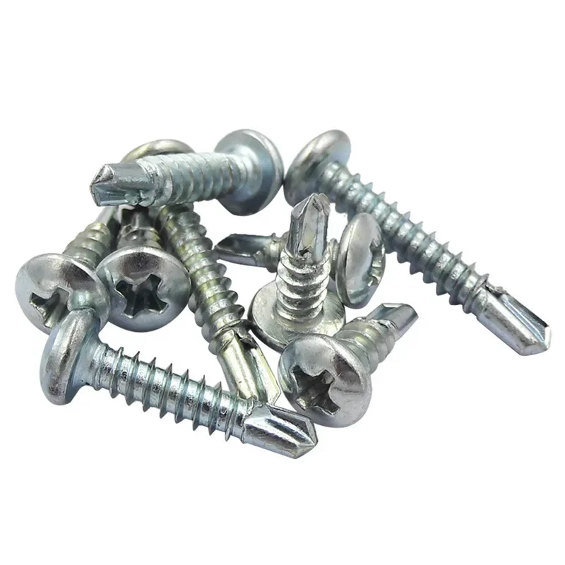 100pcs/set M4.2 M4.8 Sizes Self-tapping Screws 316 Stainless Steel Screws Cross Recessed Pan Head Screws for Woodenwork