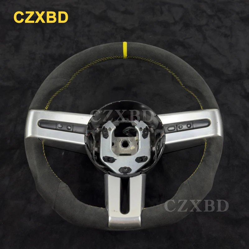 

For Ford Mustang 2005-2009 Alcantara Steering Wheel Yellow Marker High Quality Sport Wheel Customized