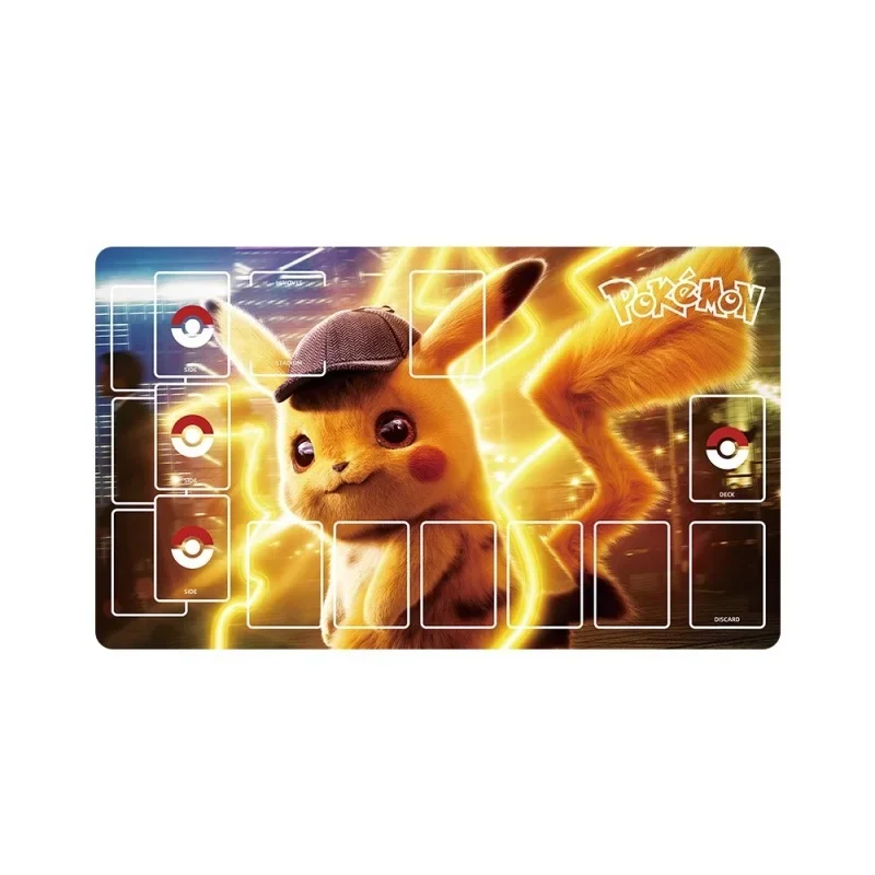 Pokemon Pikachu Raichu Self Made Rubber Collection Card Dueling Mat Gifts Toy Diy Anime Game Characters Classic Series Cards Pad