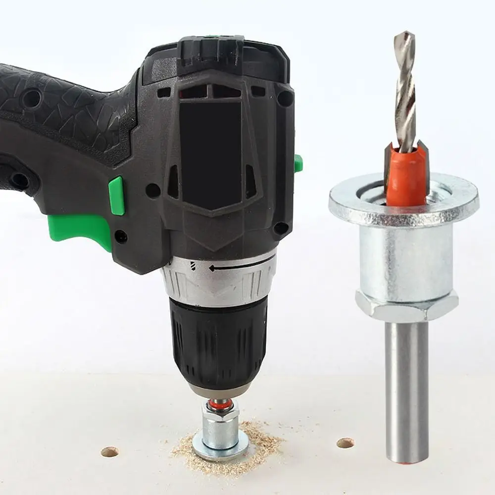 

New 8mm Shank Hole Opener Woodworking Tool Countersunk Drill Drill Bit Countersink Drills