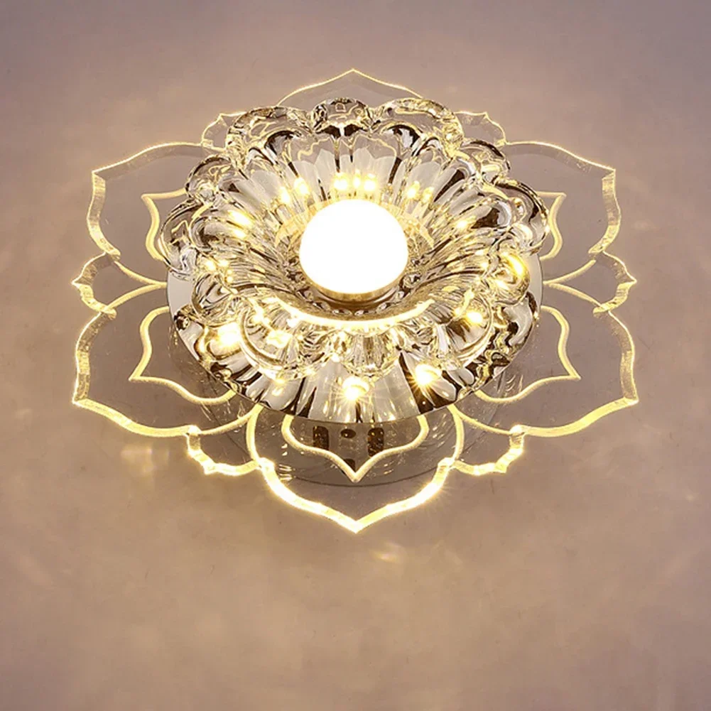 

Modern Crystal Aisle LED Ceiling Light Corridor Lights Flower Shape Surface Mounted Light for Balcony Porch Corridor Living Room