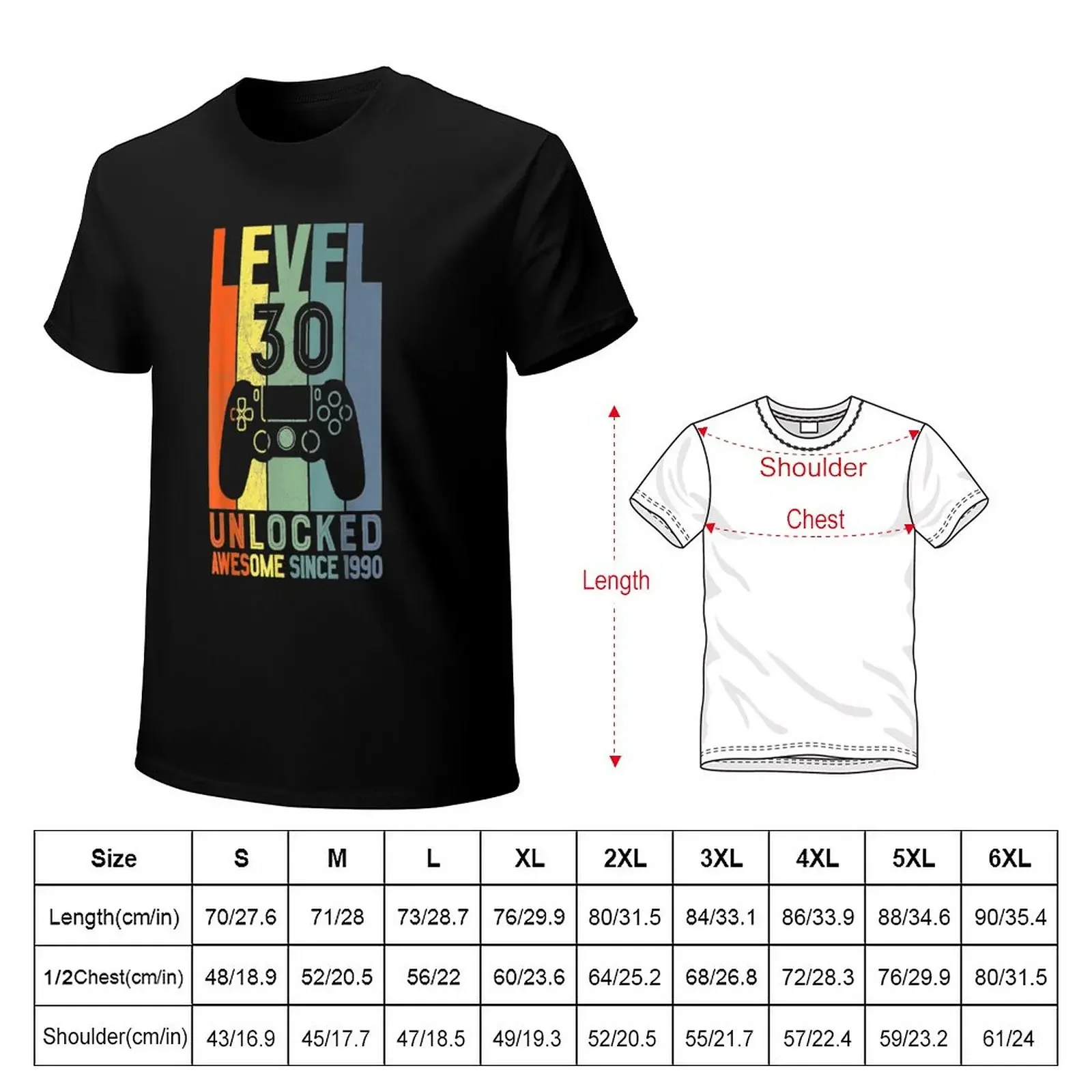 Level 30 Unlocked Awesome Since 1990 30 Birthday Gift T-Shirt new edition summer top mens cotton t shirts