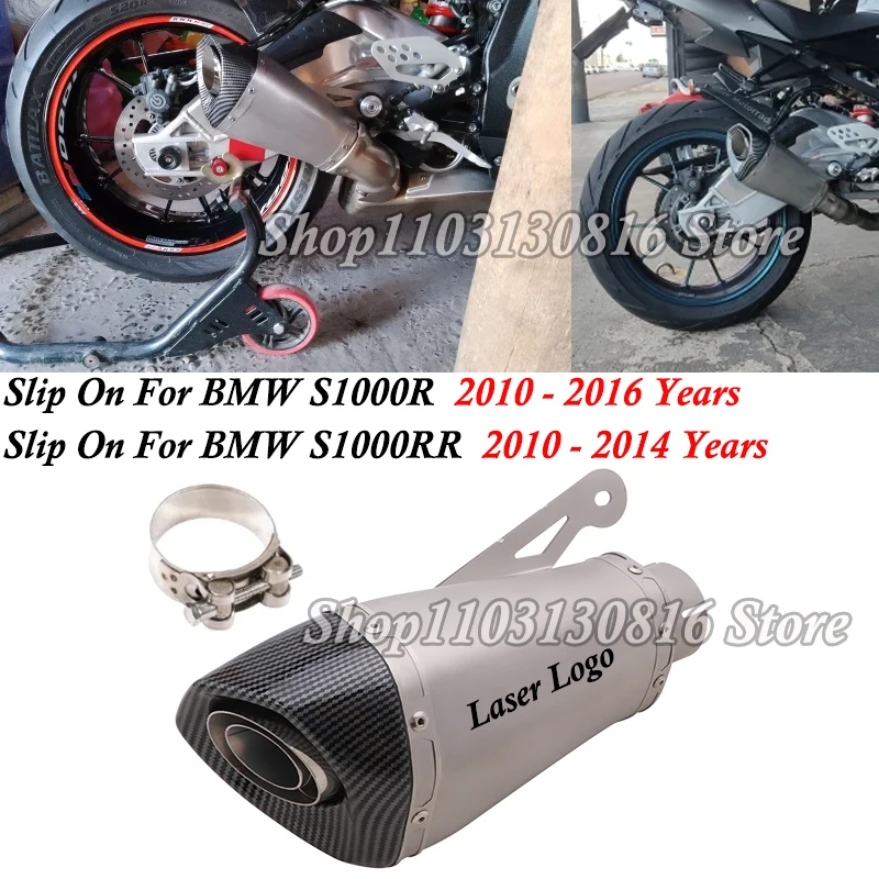 Slip On For BMW S1000 S1000R S1000RR R RR 60MM Motorcycle Exhaust Pipe System Muffler Escape Removable DB Killer Stainless Steel