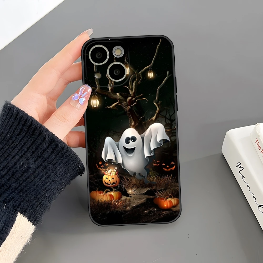 Pumpkin Halloween Bat Witch Phone Case For 14 Pro Max For Iphone 16 15 Po Max 12 Mini 11 13 Pro Xr X Xs 8 7 Plus Back Cover