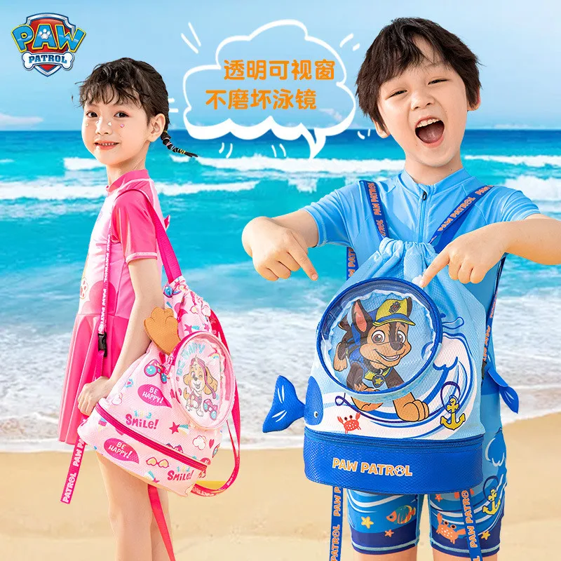 Paw Patrol Beam Mouth Backpack Chase Skye Children's Waterproof Swimming Bag Swimming Pool Beach Dry Wet Separation Storage Bag