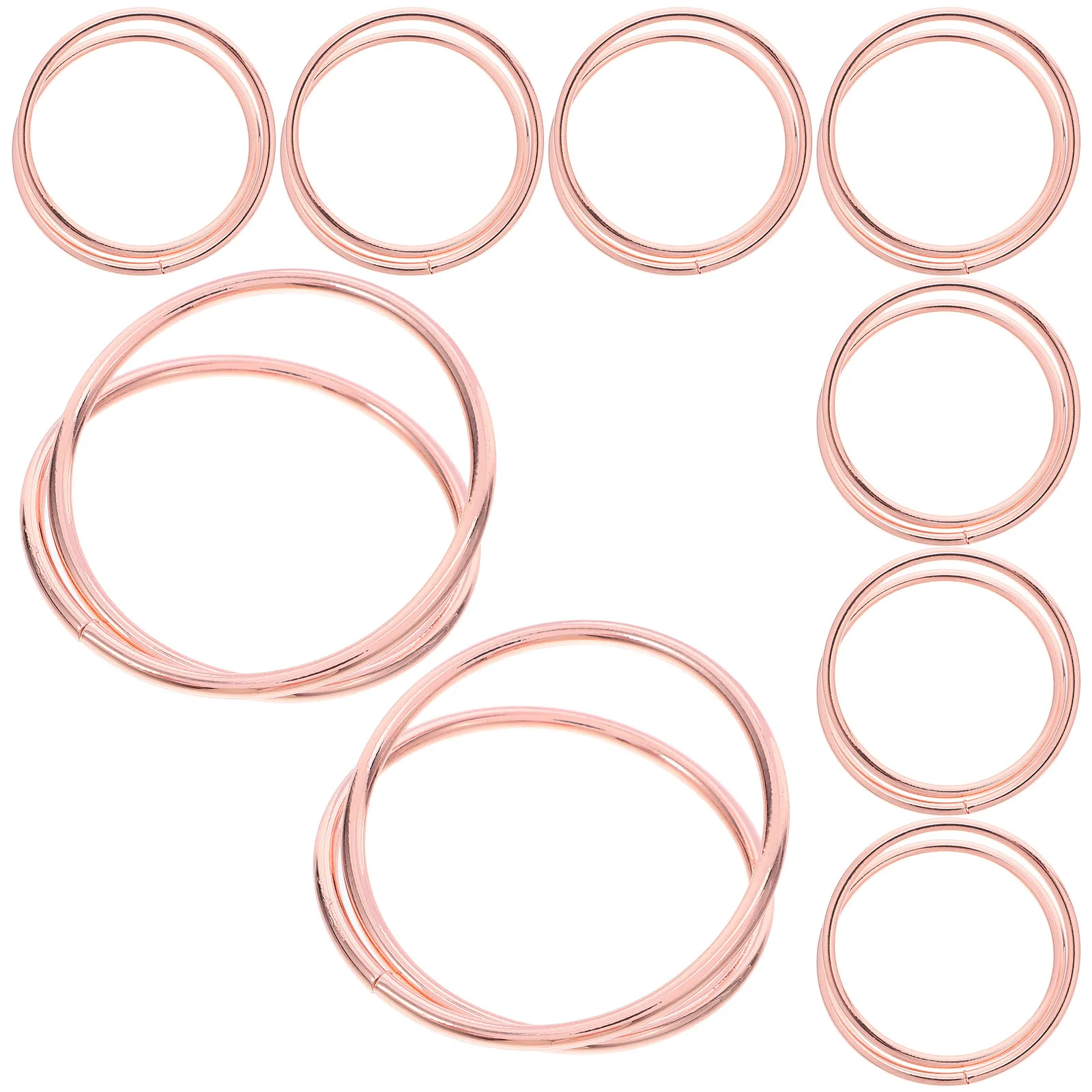 8Pcs Decorative Napkin Rings Metal Matte Rose Gold Double Loop Design Easy Clean Elegant Table Napkin Buckles for Dining Room