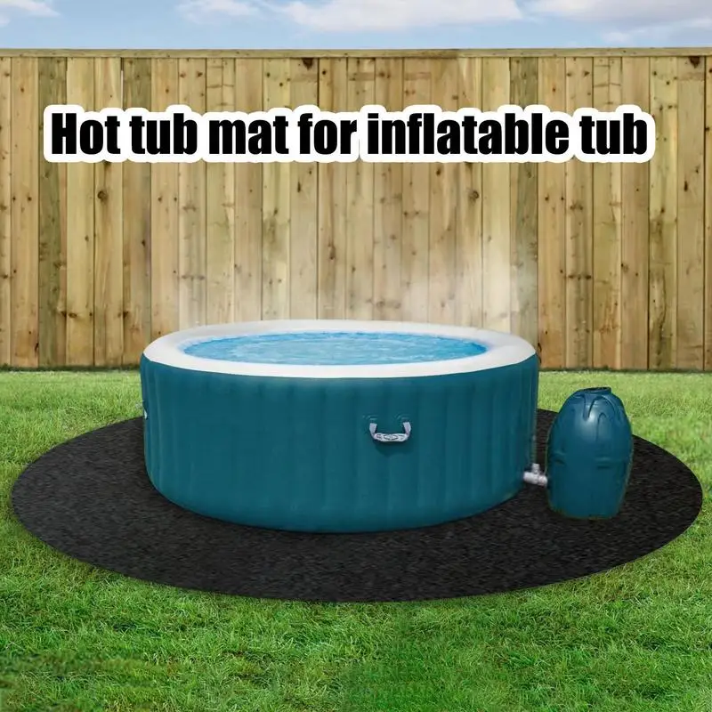 

Inflatable Hot Tub Pad 145 Inches Extra Large Spa Pool Flooring Mat Waterproof Slip-Proof Backing Ground Mat For Protect The Hot