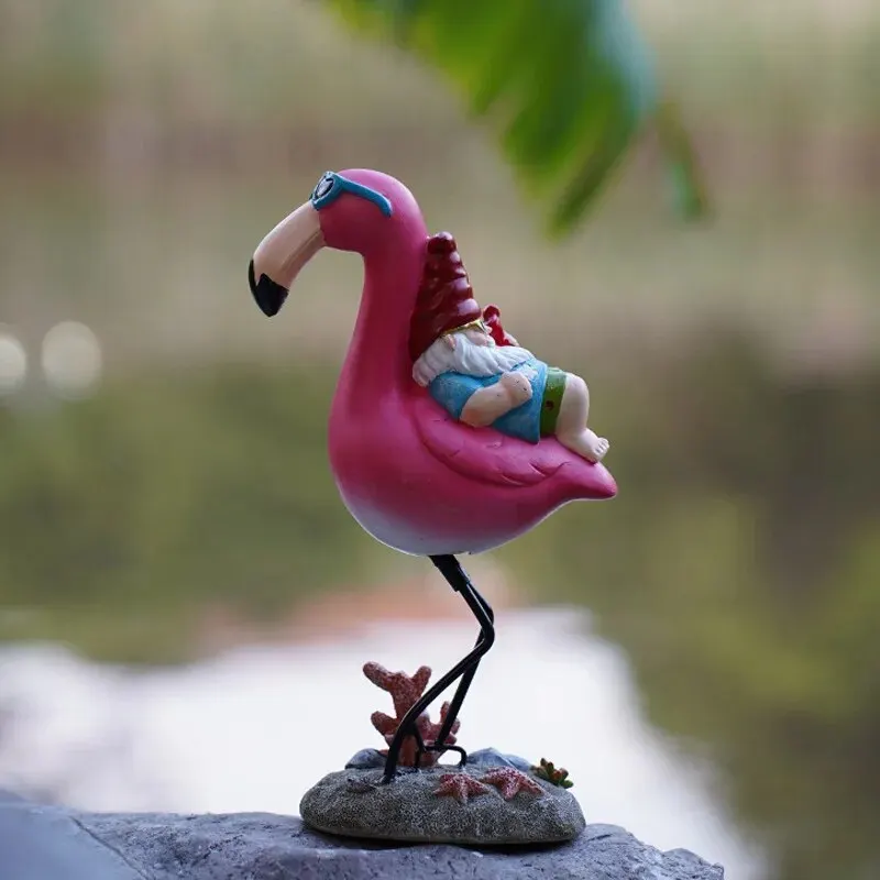 

Cartoon Resin Flamingo Animal Statue Ornaments Outdoor Balcony Courtyard Landscape Layout Garden Decoration Accessories