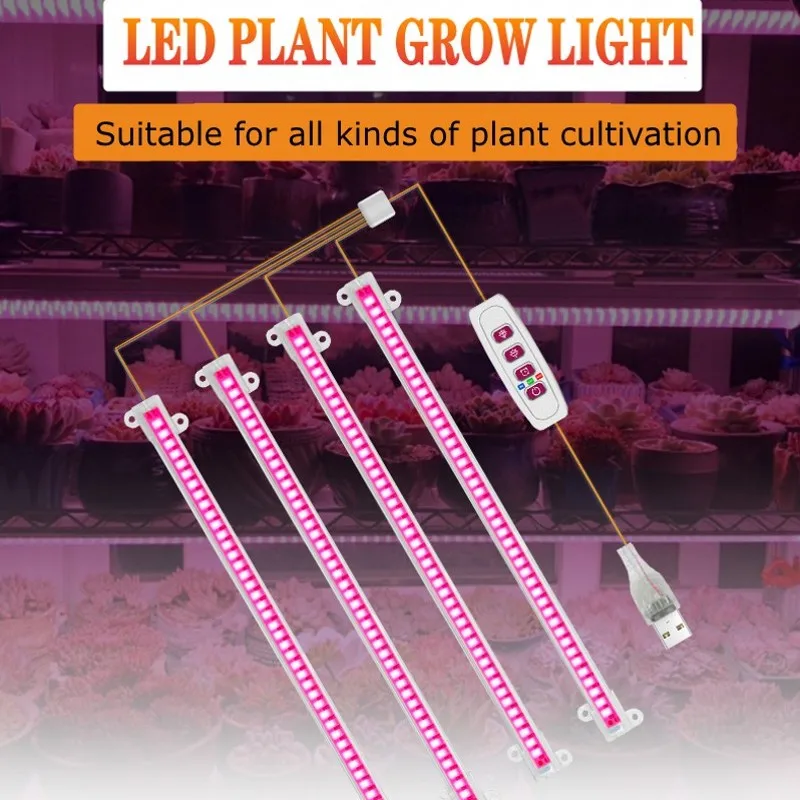 30/50cm Indoor Dimmable Led Crescer Luz Phyto Lâmpada Temporizador Com Energia Kits Hidropônicos Lâmpada De Espectro Completo Para Plantas Indoor