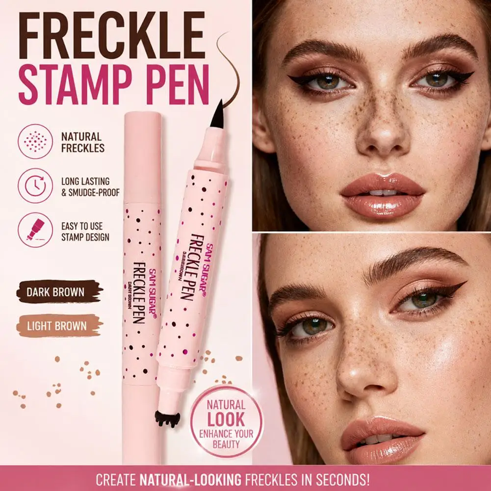 2-in-1 Eyeliner & Fake Freckles Dot Pen, Waterproof Long Lasting Natural Lifelike Fake Spot Pen, Multi-Use Daily Makeup Cosmetic