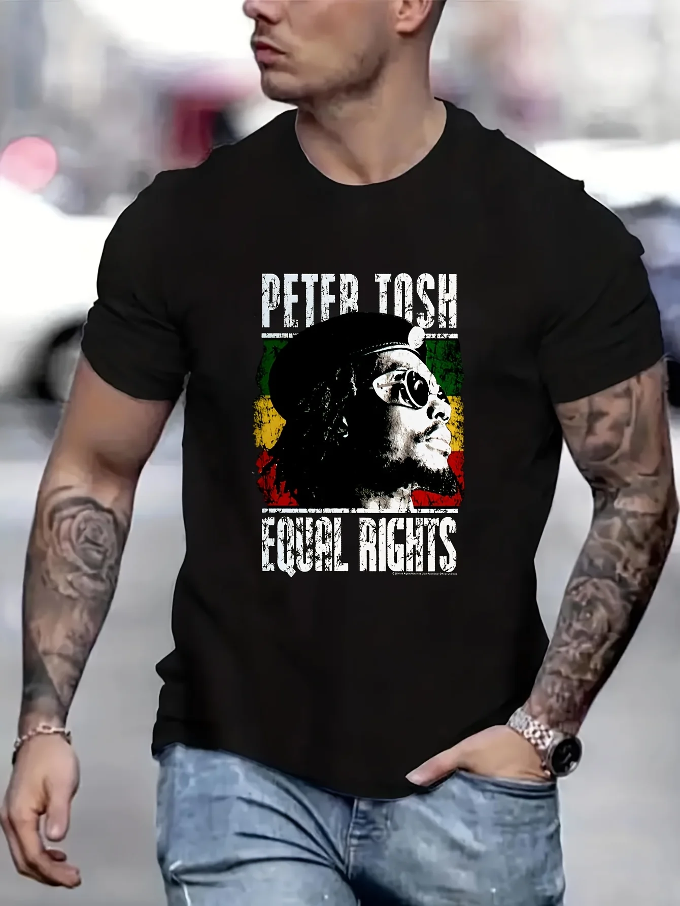 Мужская уличная футболка Peter Tosh «Equal Rights», новые топы и футболки, винтажная одежда, мужские футболки B5020754 Мужская уличная футболка Peter Tosh «Equal Rights», новые топы и футболки, винтажная одежда, мужские футболки B5020754