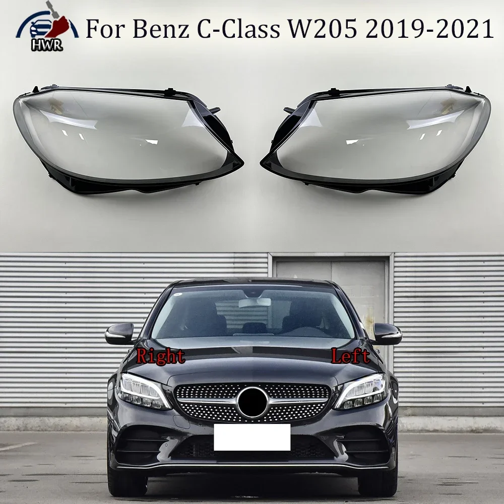 

Car Headlight Cover Lampcover Lampshade Lamp Lens Case Auto Light Caps For Benz C-Class W205 C180 C260L C280 C300 2019 2020 2021