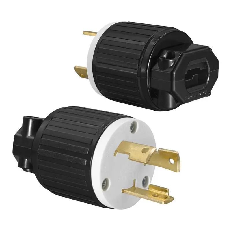 

RALCA-2Pcs L6-30P Locking Plug Twist Lock Male Plug Wiring Plug Generator Plug Industrial Plug High Power Plug US Plug