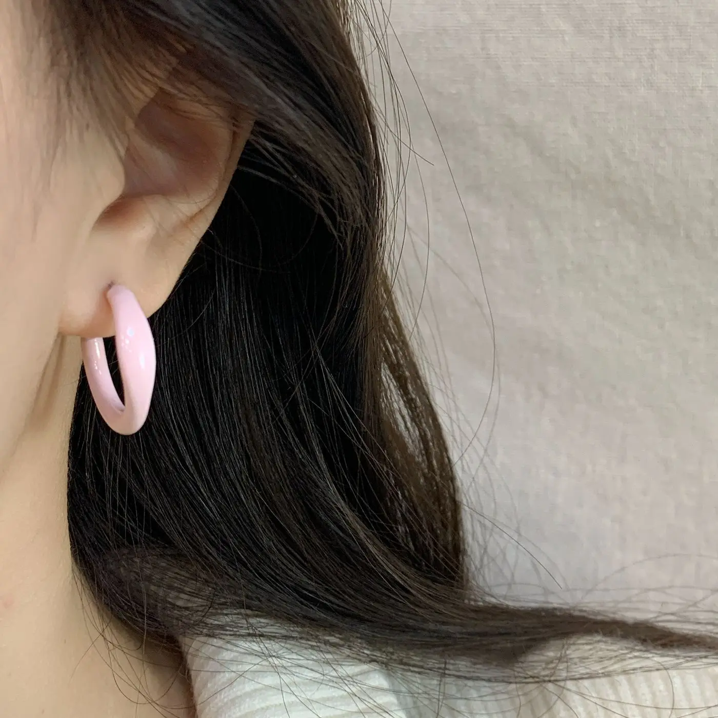Enamel Hoop Earrings Colorful Large Circle Earrings Circle Dangle Earrings Handcrafted For Night Wear Jewelry Gift Casual Wear