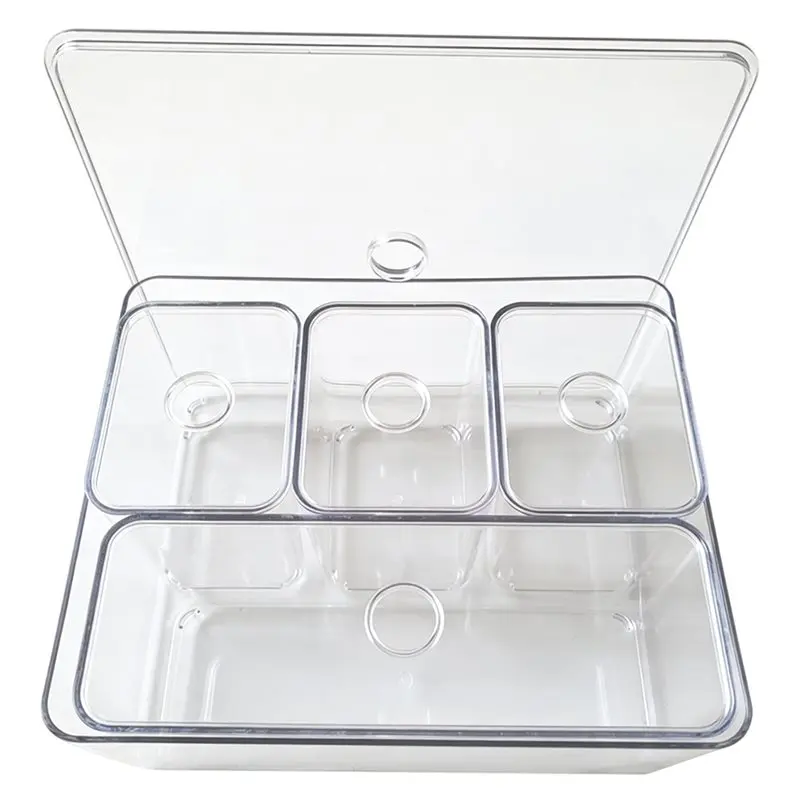 

ABGH-Clear Drawer Organizer Boxes Plastic Storage Box Set Transparent Stationery Makeup Organizers Bins