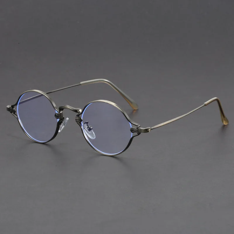 VICKI Men's and Women's Round Vintage Glasses, Photochromic, Anti-blue Light, Customizable Prescription Multifocal Glasses 1064