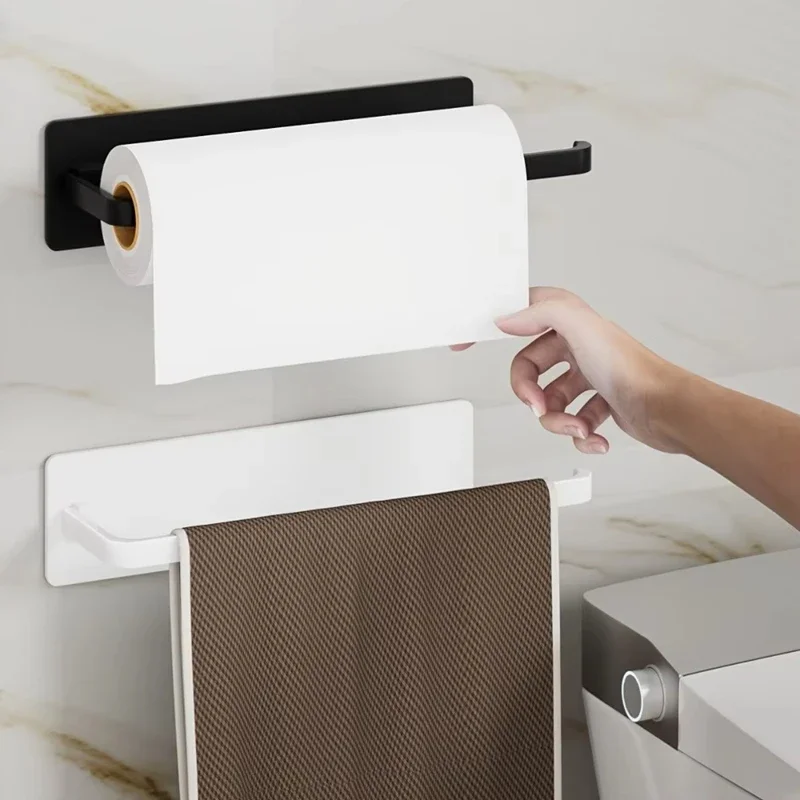 Kitchen Towel Holder Hanging Paper Towel Dispenser Adhesive Tissue Hanger Cabinet Storage Napkin Rack Bathroom Accessories New