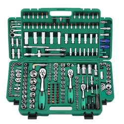 216 46 pcs  socket set tool kit Auto repair Herramientas Kit Spanner vehicles Tools set box Hand Tools socket wrench Socket Set