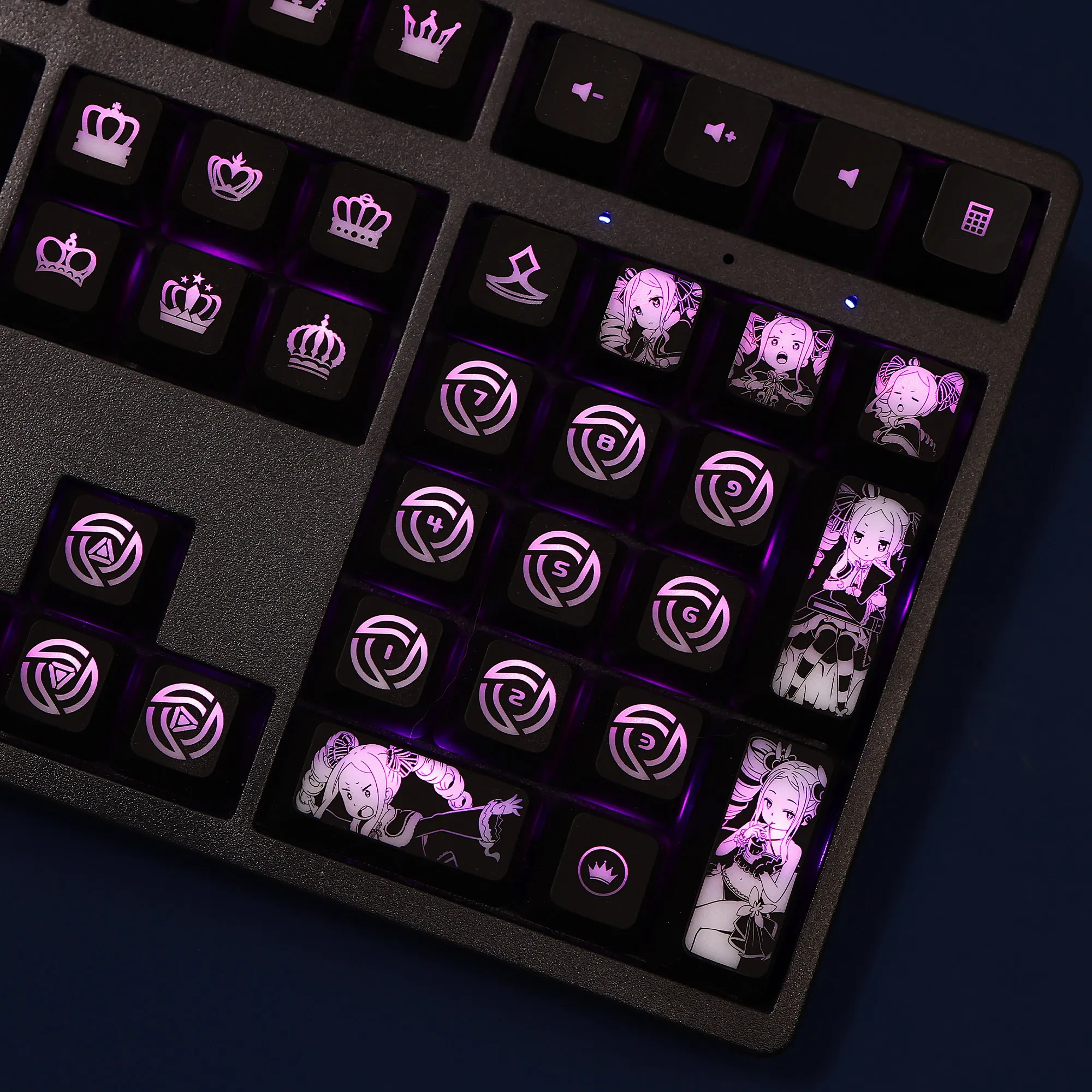 104 Keys/Set Beatrice Re Zero Backlit SWS Keycaps PC Coating for Logitech G512 Razer BlackWidow Huntsman Corsair K70 K95 view 3
