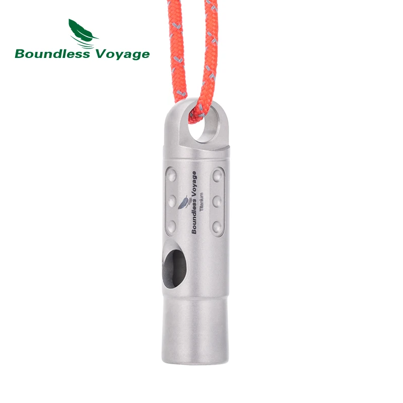 Boundless Voyage Titanium Whistle Pendant Keychain High Decibel Outdoor Survival Emergency Whistle Camping Sports Training Tool