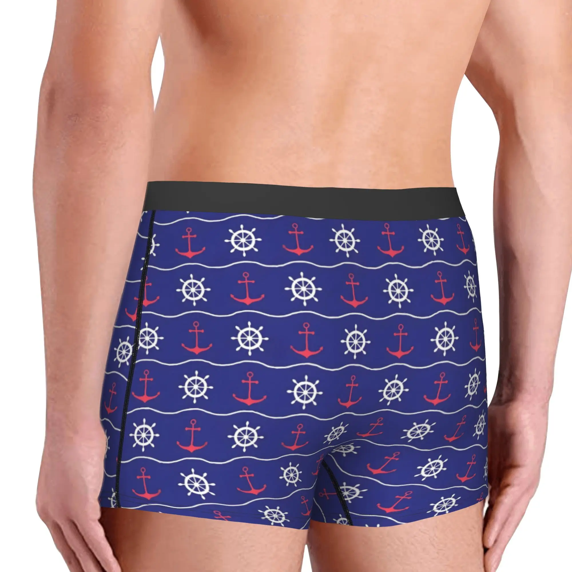 Nautical Anchor Compass Captain Sailor Adventure  Boxers Shorts Mens  Briefs Underwear Cool Underpants