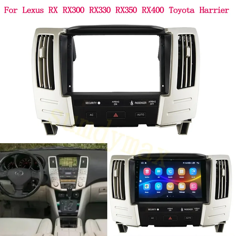 

9inch Car Radio Fascia for Lexus RX RX300 RX330 RX350 RX400 Toyota Harrier Android Radio Dash Fitting Panel Kit