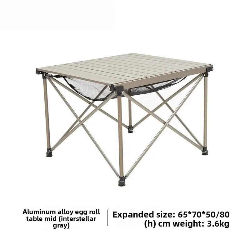Outdoor Folding Table Portable Aluminum Alloy Egg Roll Table Self-driving Tour Wilderness Camping Equipment Picnic Small Table