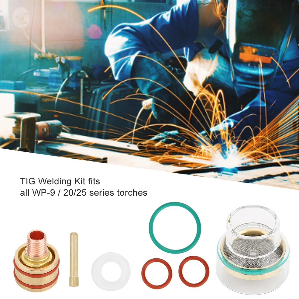 

TFM53NCN TIG Welding Kit TIG Torch Welding Torch Glass Cup Collet For WP9 WP20 Argon Arc Welding Torch 1.6/2.4/3.2mm