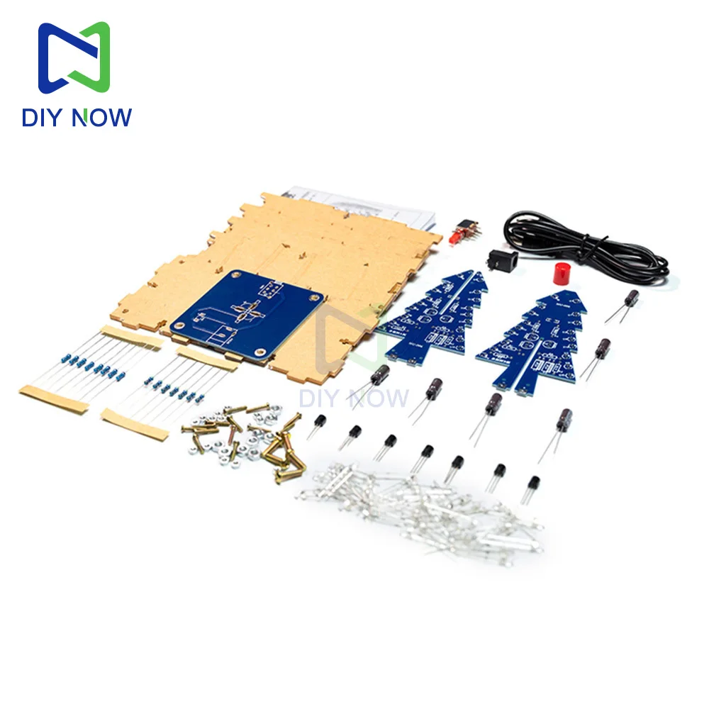 LED الملونة شجرة عيد الميلاد DIY كيت LED فلاش ضوء مجموعة دوائر كهربائية متعة لحام ممارسة كيت PCB DIY كيت #3