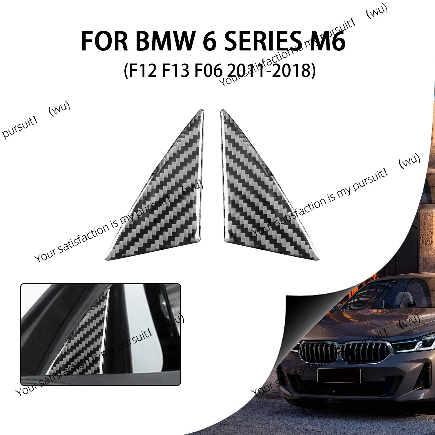 

For BMW 6 Series M6 F12 F13 F06 2011-2018 M Sport Carbon Fiber Stickers Door Corner A-pillar Car Interior Styling Accessories