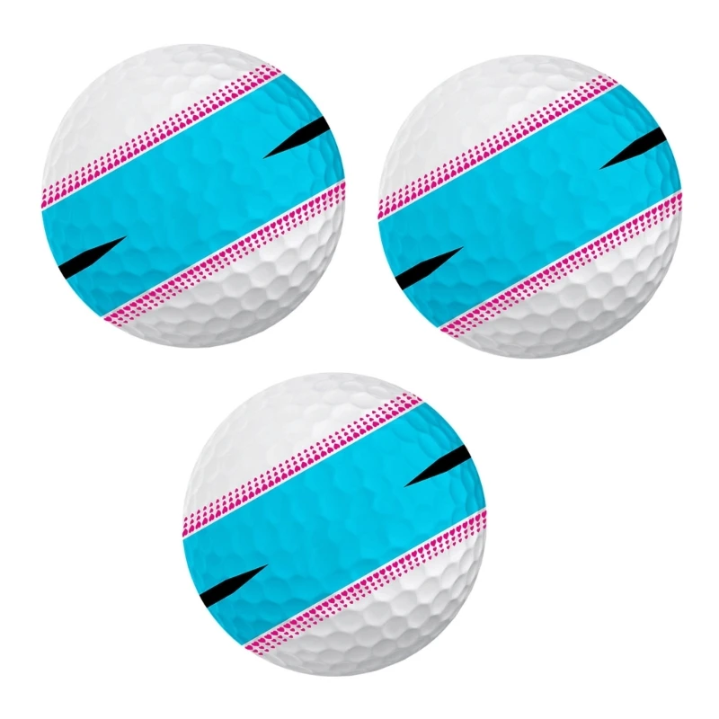 3pcs 360 Degree Golf Balls 3 Layer Stable Line Golf Balls Golf Games Balls for Professional Competition