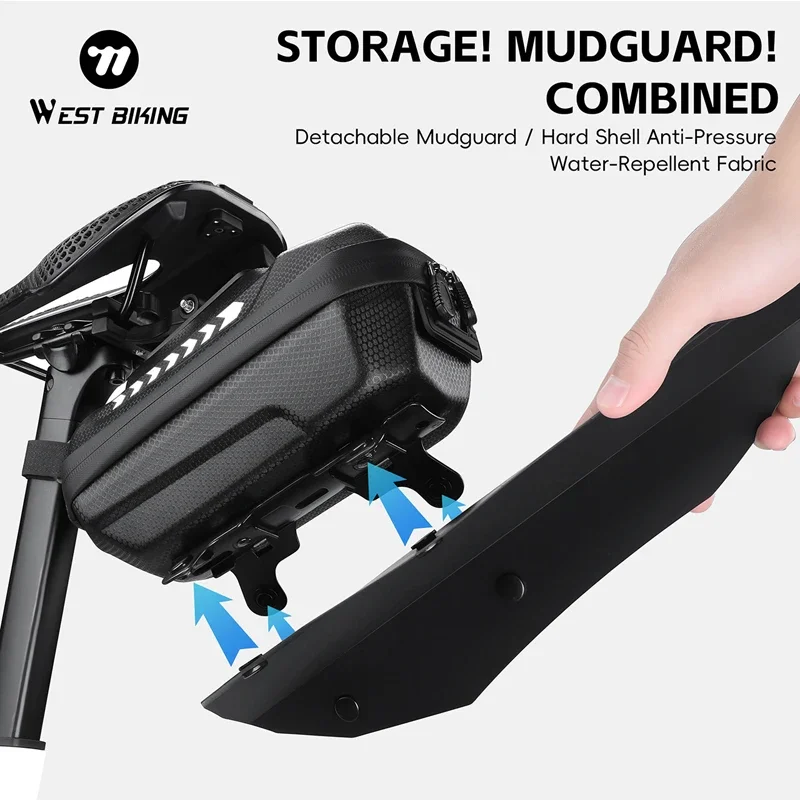 

Велосипедная седельная сумка WEST BIKING с брызговиком, портативная водонепроницаемая сумка для велосипедного сиденья, сумка для хранения дорожного велосипеда MTB, аксессуары для велосипеда