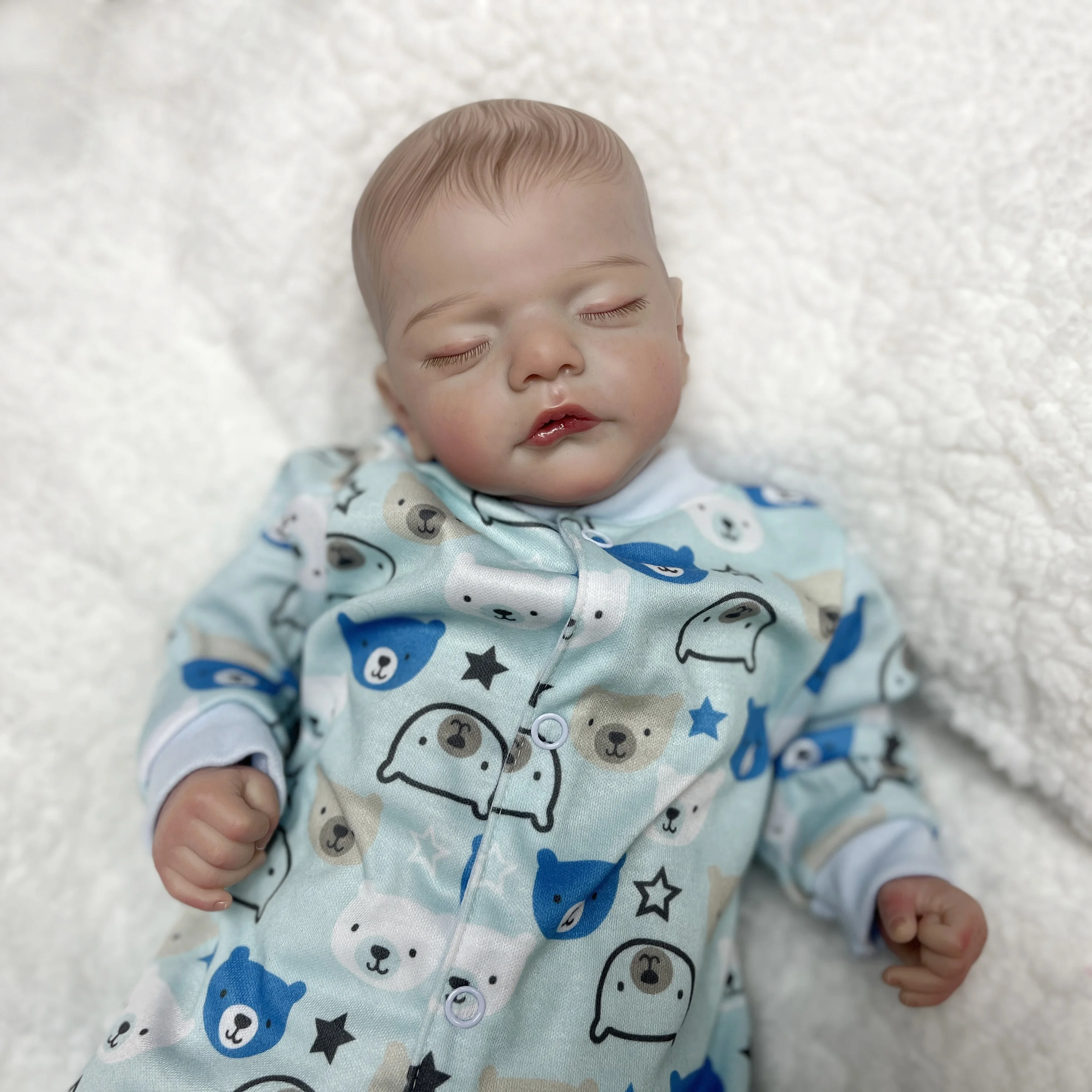 18 Inch Sam Lifelike Bebe Reborn Doll 3D Painted Skin Limited Quantity Painted Hair Reborn Doll Toys