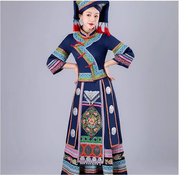 

Ethnic Minority Clothing Adult Traditional Costume Guangxi Performance Set