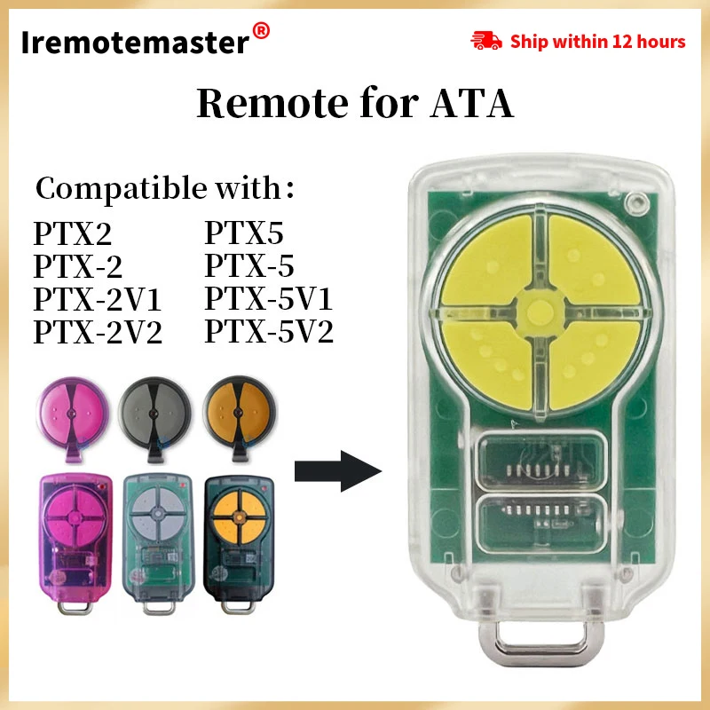 

For ATA PTX5v2 PTX-5v1 Garage Door Remote 433.92mhz Transmitter TrioCode/Tricode GDO Door Opener Command