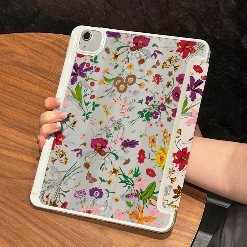 Smart Cover Case for IPad Air 6 Case IPad 10th Gen Air 5th 4th 10.9 Pro 11 2nd 3rd 4th IPad 10.2 Case 7/8/9th Generation Floral