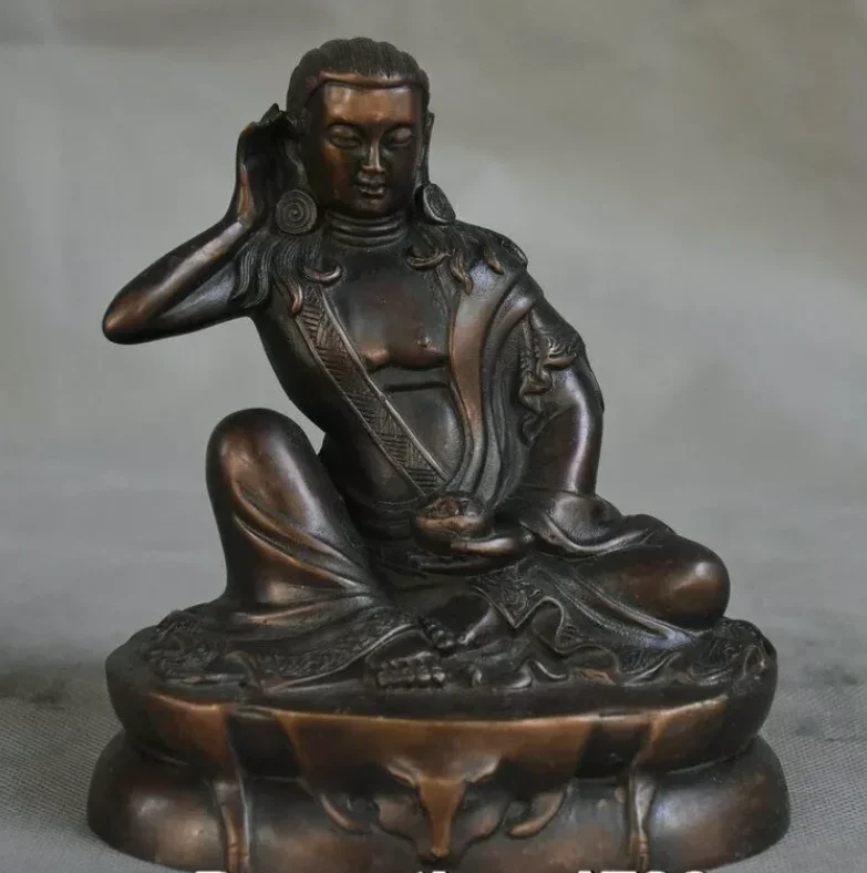 

Rare Old Tibet Buddhism Temple Bronze Milarepa Buddha Omniscient Statue