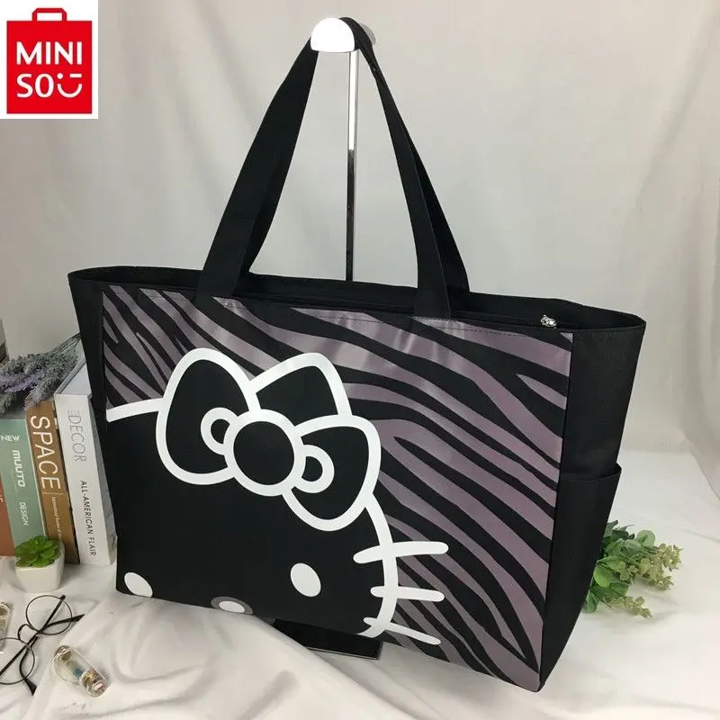 MINISO-Bolsa de bagagem portátil de desenho animado Anime Hello Kitty para mulheres, grande capacidade de armazenamento, viagem, novo, 2022, 2024