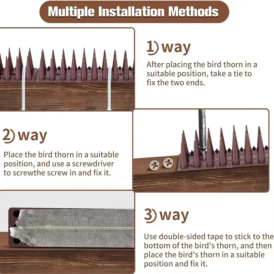 Anti-Bird Pigeon Bird Spikes Plastic Bird Repeller Anti-theft Deterrent Spikes Fence Wall Pigeon Cat Proof Prevent Spikes Tools