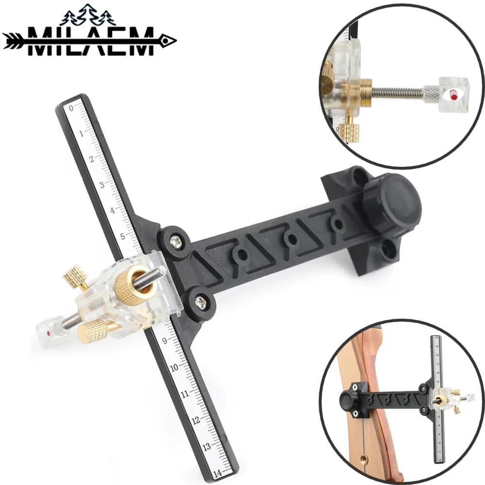 Archery Recurve Bow Sight Single Needle T Shape Hunting Target Left/Right Hand Universal Adjustable Aiming Shoooting Accessories