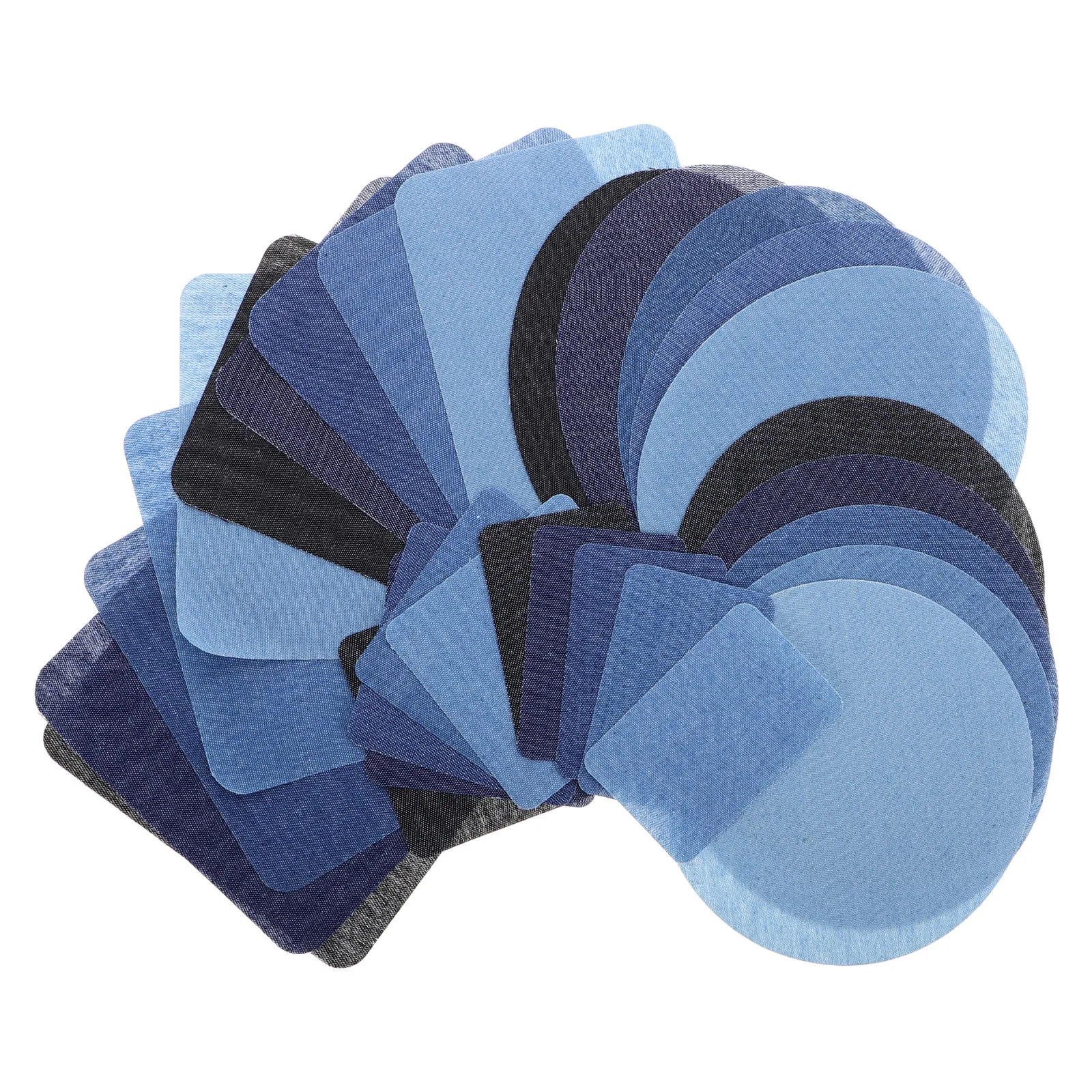 

30pcs Denim Patches Rectangular Oval Shaped For Jackets Jeans Repair Sewing Clothes Holes Cover Embroidery Kit