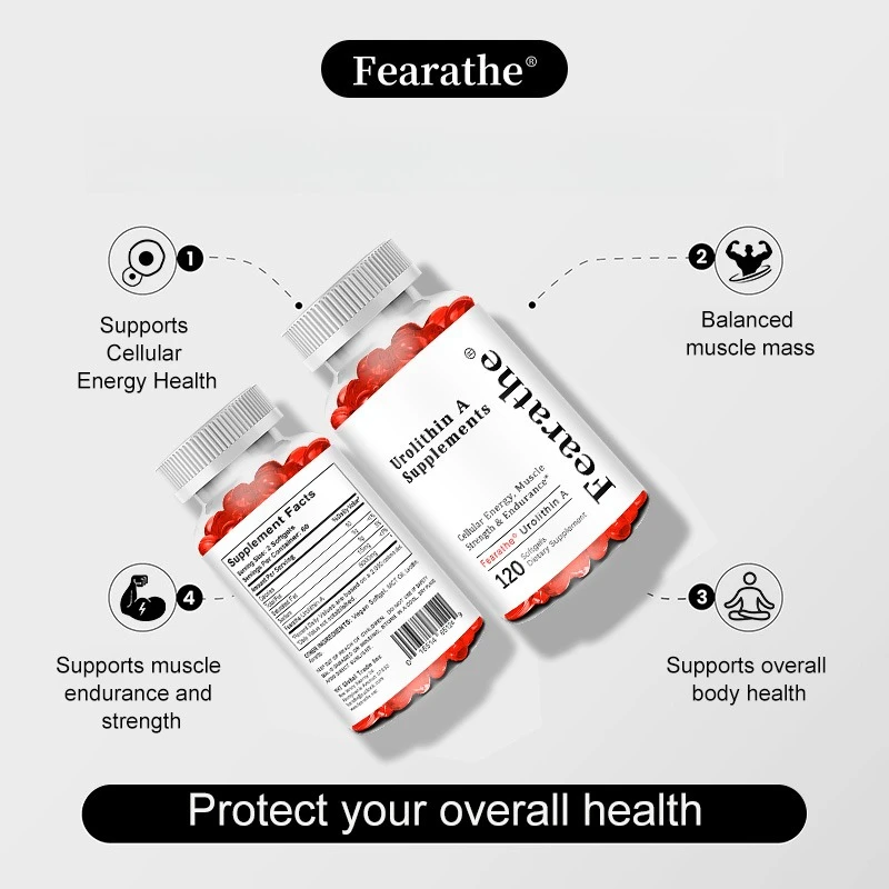 

Urolithin A Supplement Softgels - Support for Healthy Aging and Cellular Renewal, Muscle Mass Support, 30/60/120 Vegan Softgels