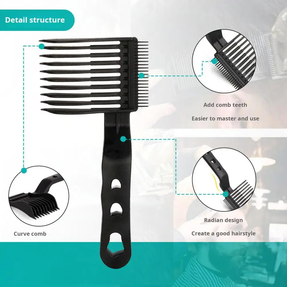 Men Fade Comb Professional Barber Fade Comb for Men Anti-static Curved Blending Clipper Guide Comb for Home for Hairdressers