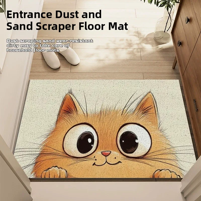 

Домашний милый дверной коврик, входной коврик для удаления пыли, напольный коврик, режущий противоскользящий материал из ПВХ, внутренний дверной коврик