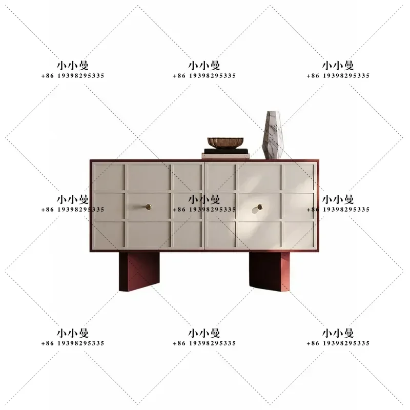 Modern Simple Paint Dining Side Cabinet French Cream Style Wall Mounted Storage Locker Decorative Cabinet for Home Restaurant